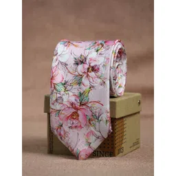 Tossido Men White & Pink Printed Broad Tie-picture-16