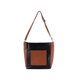 Toteteca Black & Tan Color Block Medium Shoulder Handbag-picture-46