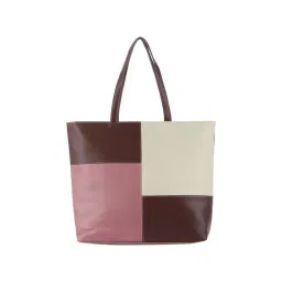 Toteteca Pink Color Block Medium Tote Handbag-picture-33