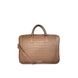 Toteteca Unisex Beige Textured Laptop Bag-picture-15