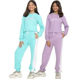 totztouch Pack of 2 Girl Typographic Print Tracksuit Set-picture-44