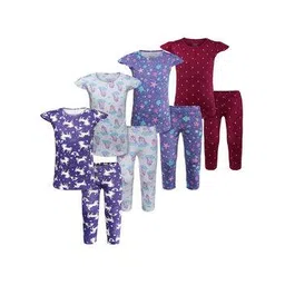totztouch Pack of 4 Girls Printed Capris & T-Shirt Set-picture-32