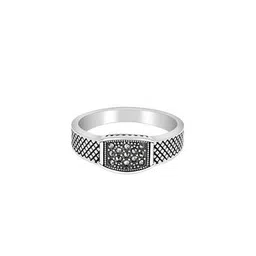 touch925 925 Pure Silver Boho Black Stone Band Ring-picture-41