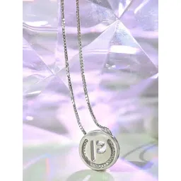 Touch925 925 Pure Silver Circular Initial 'P' Necklace-image-38