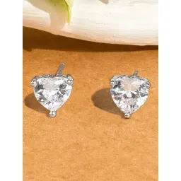 Touch925 925 Pure Silver Classy Single Stone Stud Earrings-picture-26