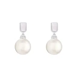 Touch925 925 Pure Silver Drop Pearl Earrings-picture-18