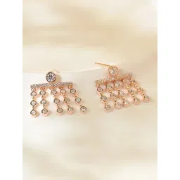 Touch925 925 Pure Silver Elegant Rose Gold Drop Earrings-picture-12