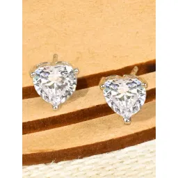 Touch925 925 Pure Silver Elegant Single Stone Stud Earrings-picture-11