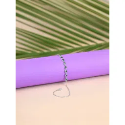 Touch925 925 Pure Silver Green Stone Charm Anklet-picture-19