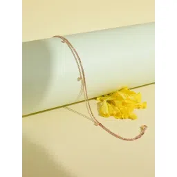 Touch925 925 Pure Silver Minimalist Rose Gold Charm Anklet-picture-35