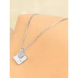 Touch925 925 Pure Silver Overlapping Squares Necklace-image-40