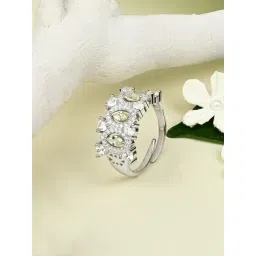 Touch925 925 Pure Silver Regal Yellow Stone Ring for Women-image-28