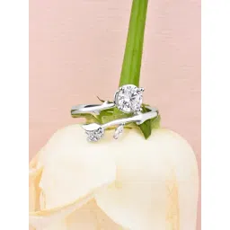 Touch925 925 Pure Silver Whispering Leaf Ring for Women-picture-39