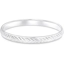 touch925 925 Silver Chevron Engraved Kada for Men | Slim Textured Edge Rigid Profile with Polished Finish | Minimal Statement Gift | With Certificate of Authenticity-picture-10