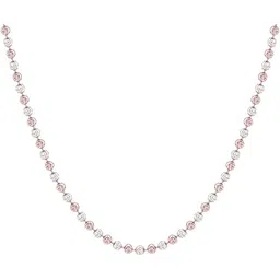 touch925 Elegant Rose Gold and Silver Beaded Ladies Chain with Dual Tone Polished Spheres | Stylish Lightweight Jewellery for Women | Versatile Accessory for Modern and Traditional Outfits-picture-13