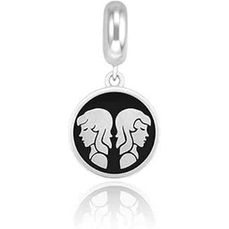 touch925 Pure Silver Gemini Zodiac Pendant Charm | Double-Sided Astrology Jewellery with Horoscope Symbol & Twin Motif | Elegant Charm for Bracelets, Chains & Necklaces-picture-11