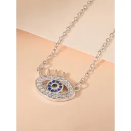 Touch925 Silver Evil Eye Pendant Chain Necklace for Women-picture-25