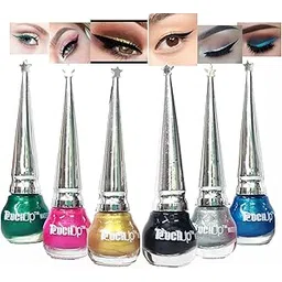 TOUCHUP Smudge Proof Liquid Glitter Metallic Eyeliner Set of 6 (Multicolor)-picture-12