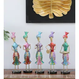 toughcrafts Baba Musicians Set Of 5 Multicolour Iron Figurines-picture-26