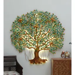 toughcrafts Iron Golden Kalpvriksha Wall Metal Art-picture-15