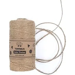 TOWNBUS - 100 Meters of 3 ply Raw Natural Jute Cord | Twine for Arts and Crafts, Packaging Rope, String for Gifts, DIY Crafts, Decoration, Bundling, Gardening.-image-5
