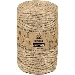 TOWNBUS - 100 Feet / 30 Meters of 5 ply Raw Natural Jute Cord | Twine for Arts and Crafts, Packaging Rope, String for Gifts, DIY Crafts-image-6