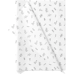 TOWNBUS-100 Nos Of Leafy Printed Wrapping Paper|Perfect For Gift Wrapping, Storage, Stuffing, Wrapping Of Cloths, Arts And Crafts & Other Business Uses|Acid Free, 100 pieces,White-image-2
