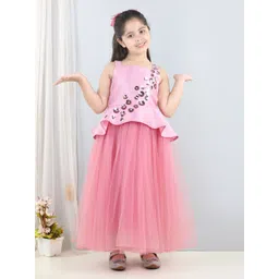 Toy Balloon kids Embellished Net Fit & Flare Maxi Dress-picture-41