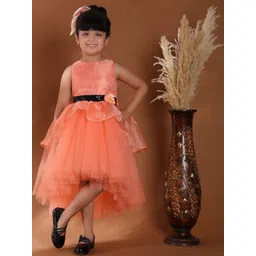 Toy Balloon kids Girls Belted Tulle High-Low Peplum Dress-picture-56