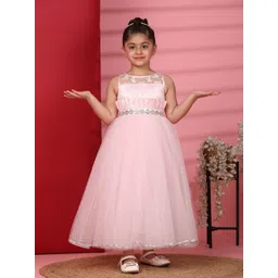 Toy Balloon kids Girls Embellished Applique Net Fit & Flare Maxi Dress-picture-35