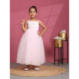 Toy Balloon kids Girls Embellished Net Fit & Flare Party Wear Maxi Dress-picture-10