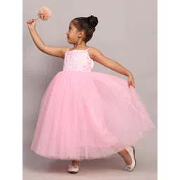 Toy Balloon kids Girls Embellished Net Fit & Flare Party Wear Maxi Dress image 2