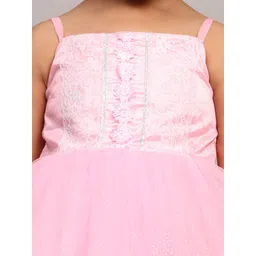 Toy Balloon kids Girls Embellished Net Fit & Flare Party Wear Maxi Dress image 3