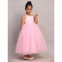 Toy Balloon kids Girls Embellished Net Fit & Flare Party Wear Maxi Dress image 5