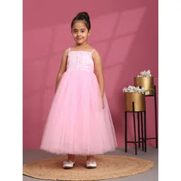 Toy Balloon kids Girls Embellished Net Fit & Flare Party Wear Maxi Dress image 1