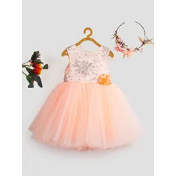 Toy Balloon kids Girls Embroidered Net Fit & Flare Maxi Dress-picture-38