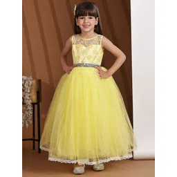 Toy Balloon kids Girls Floral Embellished Applique Fit & Flare Maxi Dress-picture-57