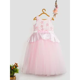 Toy Balloon Kids Girls Floral Embellished Fit & Flare Maxi Dress-picture-44