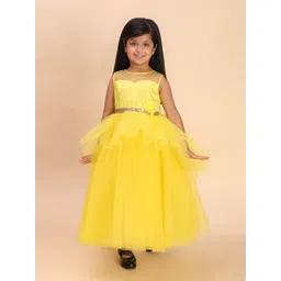 Toy Balloon kids Girls Sleeveless Net Fit & Flare Maxi Dress-picture-33