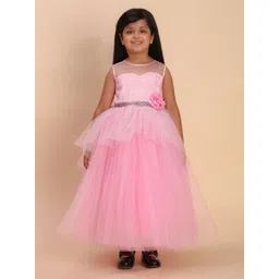 Toy Balloon kids Girls Sleeveless Net Fit & Flare Maxi Dress-picture-34