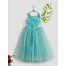 Toy Balloon kids Girls Solid Net Fit & Flare Maxi Dress-picture-32