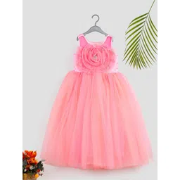 Toy Balloon kids Girls Solid Net Fit & Flare Maxi Dress-picture-29