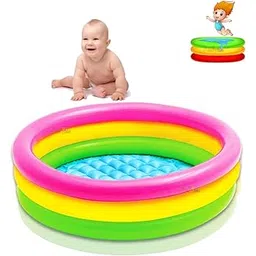 toy imagine Toy Imagine™ Swimming Pool for Kids 0 to 3 Years 3 Feet | 2 Kid’s Inflatable Sunset Glow Round Colourful Ring Baby Bath Tub | Portable Home & Outdoor Swimming Pool for Kids Small Size.Holi-picture-26