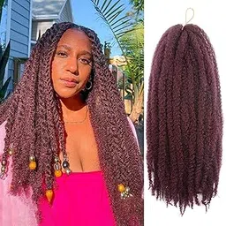Toyo Tress Marley Hair For Twists 18 Inch 6packs Long Afro Marley Braid Hair Synthetic Fiber Marley Braiding Hair Extensions (18",99J)-picture-52