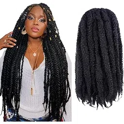 ToyoTress 6packs/lot Afro Kinky Curly Marley Braids Hair Extensions Synthetic Twist Crochet Braiding Hair (16", 6 Packs, #1B)-picture-30