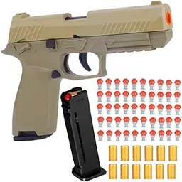 TOYPAPA Gun Toys for Kids | air Soft Pistol Guns | P230 Toy Gun for Kids (Automatic) (SB P320 Brown)-image-0
