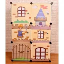 TOYPENTER Collapsible Kids Clothing Wardrobe |Cute Prince & Castle Print/Portable Waterproof Multipurpose Storage Rack/Adjustable Almirah for Babies/Girls/Boys (Blue Castle, 6 Cube)-picture-13