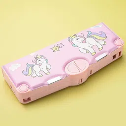 toys r us BY FLIPKART HOT SELLING TRENDING MADE IDEAL FOR BOYS&GIRL STATIONERY ORGANIZER MAGICAL BABY UNICORN THEME MULTI LAYER MULTIPLE BUTTONS PLASTIC COMPASS Art Plastic Pencil Box-picture-30