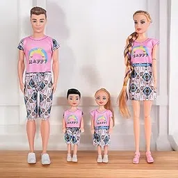 Toys Treasure We Deliver Smiles Toys Treasure Fashion Series Family Trending Pretty/Cute Doll Set of 4 | Doll Set for Girls | Family Doll Set for Girls | Complete Family Playset for Kids Colors-picture-29
