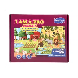 Toysaga I Am A Pro| Animals: in The Forest & at The Farm| 96 Pieces (48 Each) Floor Puzzles for Kids Above 3+ Years| Jigsaw Puzzle| Fun Charades Game| Family Games| Gift for Boys & Girls-picture-26